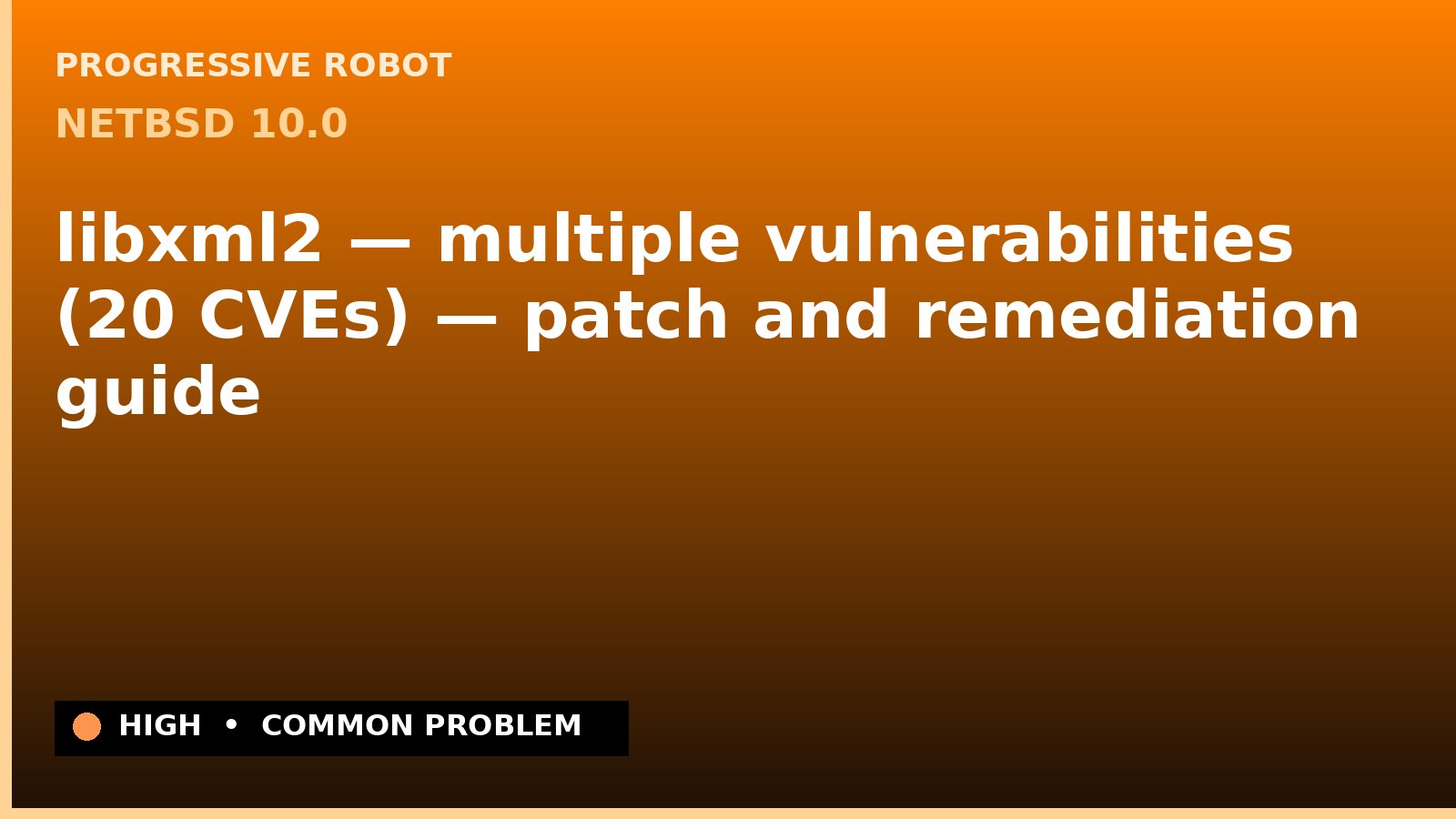 NetBSD 10.0 — libxml2 — multiple vulnerabilities (20 CVEs) — patch and remediation guide — diagnosis and fix on NetBSD 10.0