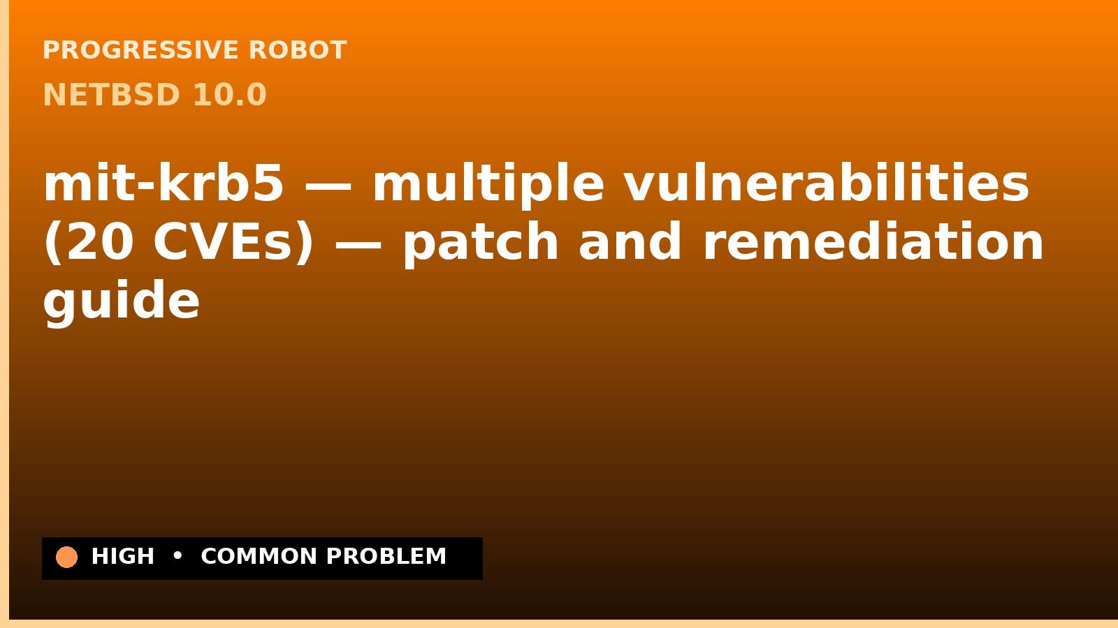 NetBSD 10.0 — mit-krb5 — multiple vulnerabilities (20 CVEs) — patch and remediation guide — diagnosis and fix on NetBSD 10.0