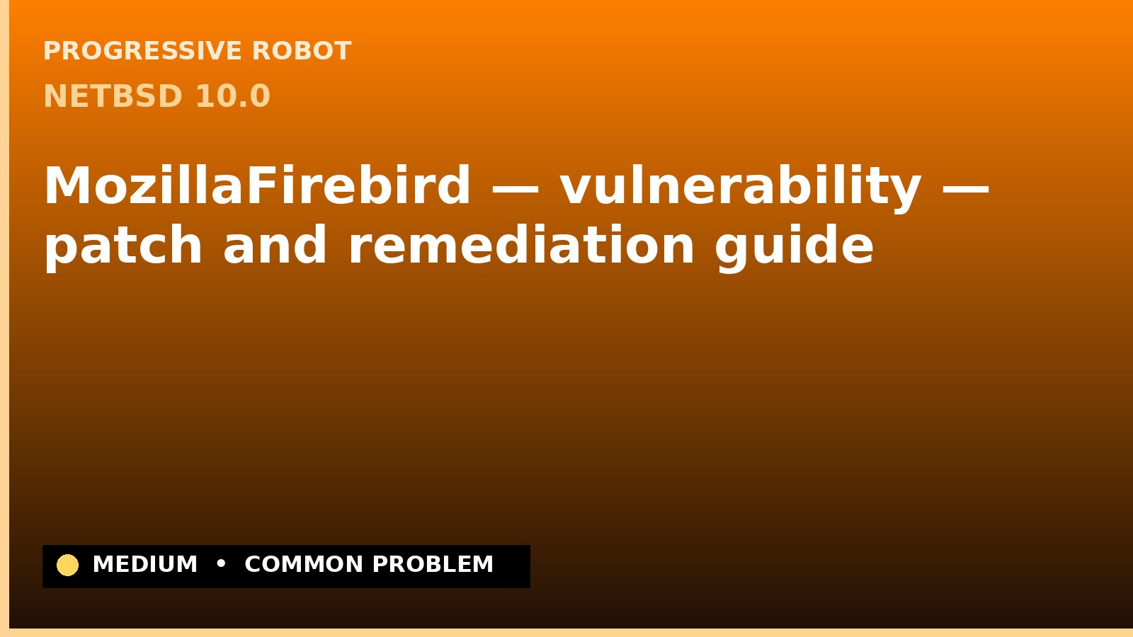 NetBSD 10.0 — MozillaFirebird — vulnerability — patch and remediation guide — diagnosis and fix on NetBSD 10.0