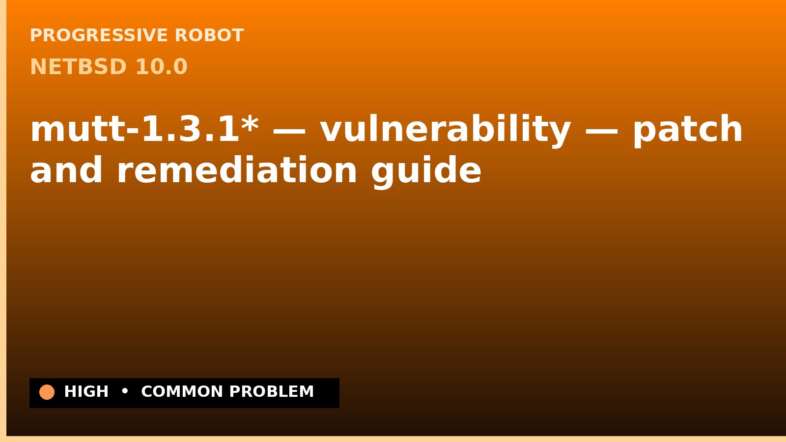 NetBSD 10.0 — mutt-1.3.1* — vulnerability — patch and remediation guide — diagnosis and fix on NetBSD 10.0