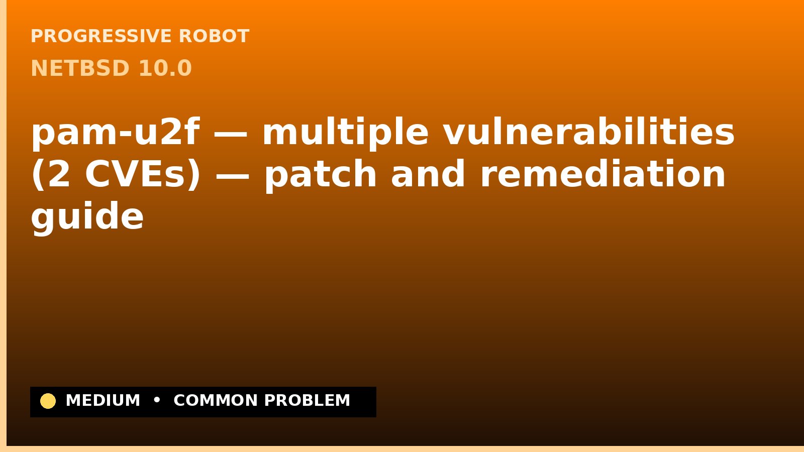 NetBSD 10.0 — pam-u2f — multiple vulnerabilities (2 CVEs) — patch and remediation guide — diagnosis and fix on NetBSD 10.0