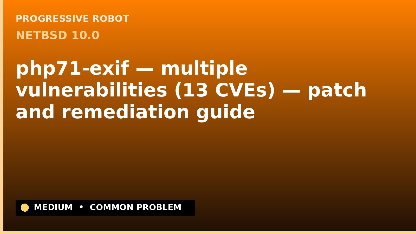 NetBSD 10.0 — php71-exif — multiple vulnerabilities (13 CVEs) — patch and remediation guide — diagnosis and fix on NetBSD 10.0
