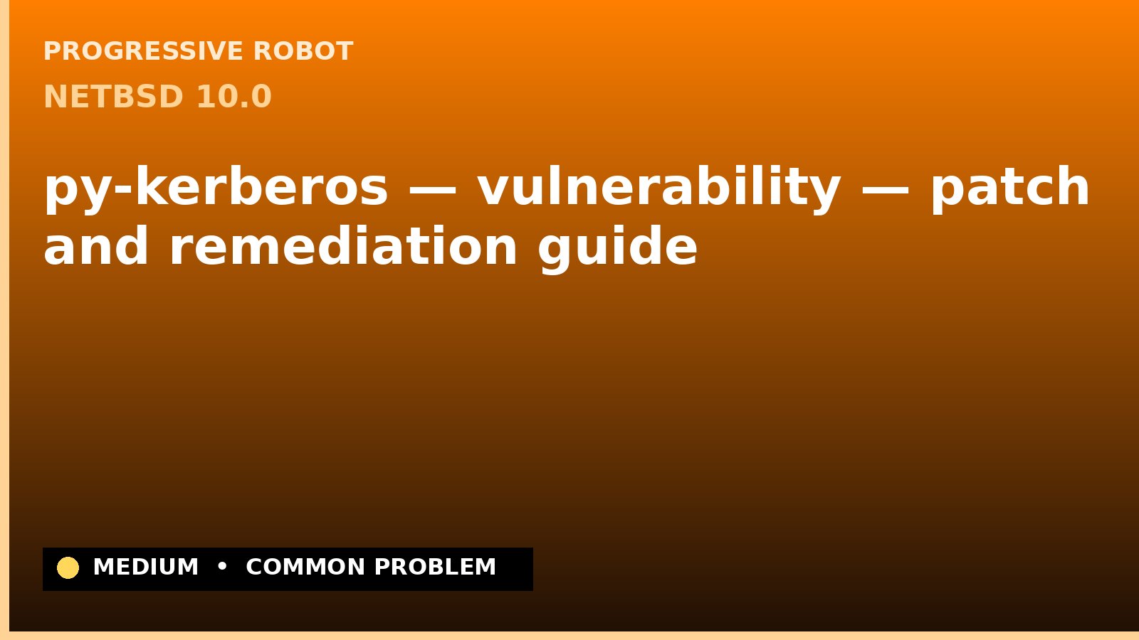 NetBSD 10.0 — py-kerberos — vulnerability — patch and remediation guide — diagnosis and fix on NetBSD 10.0