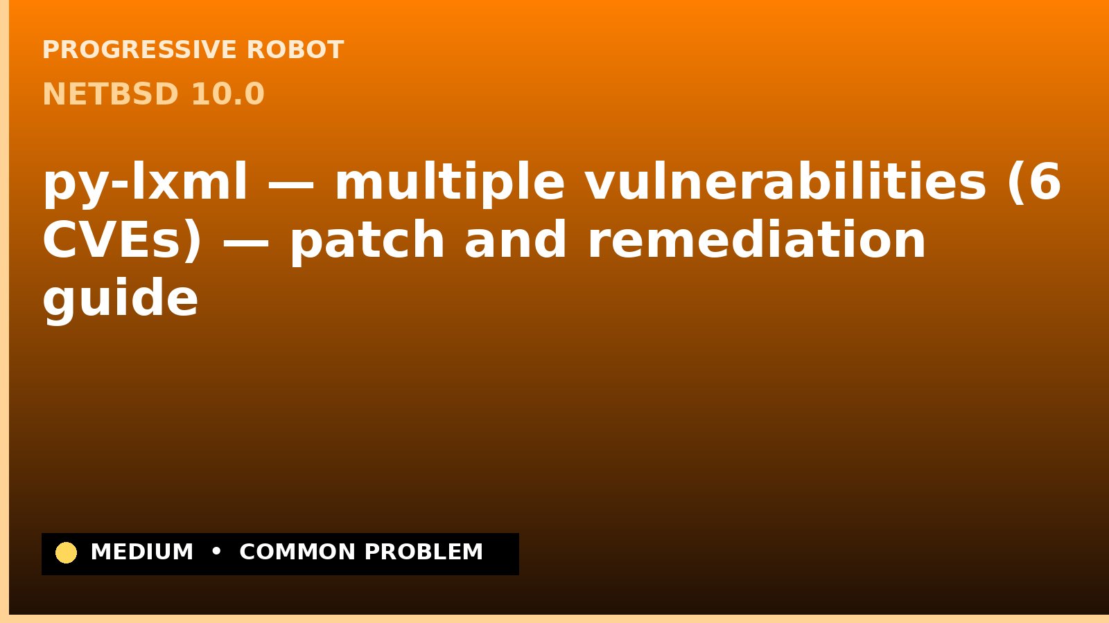 NetBSD 10.0 — py-lxml — multiple vulnerabilities (6 CVEs) — patch and remediation guide — diagnosis and fix on NetBSD 10.0
