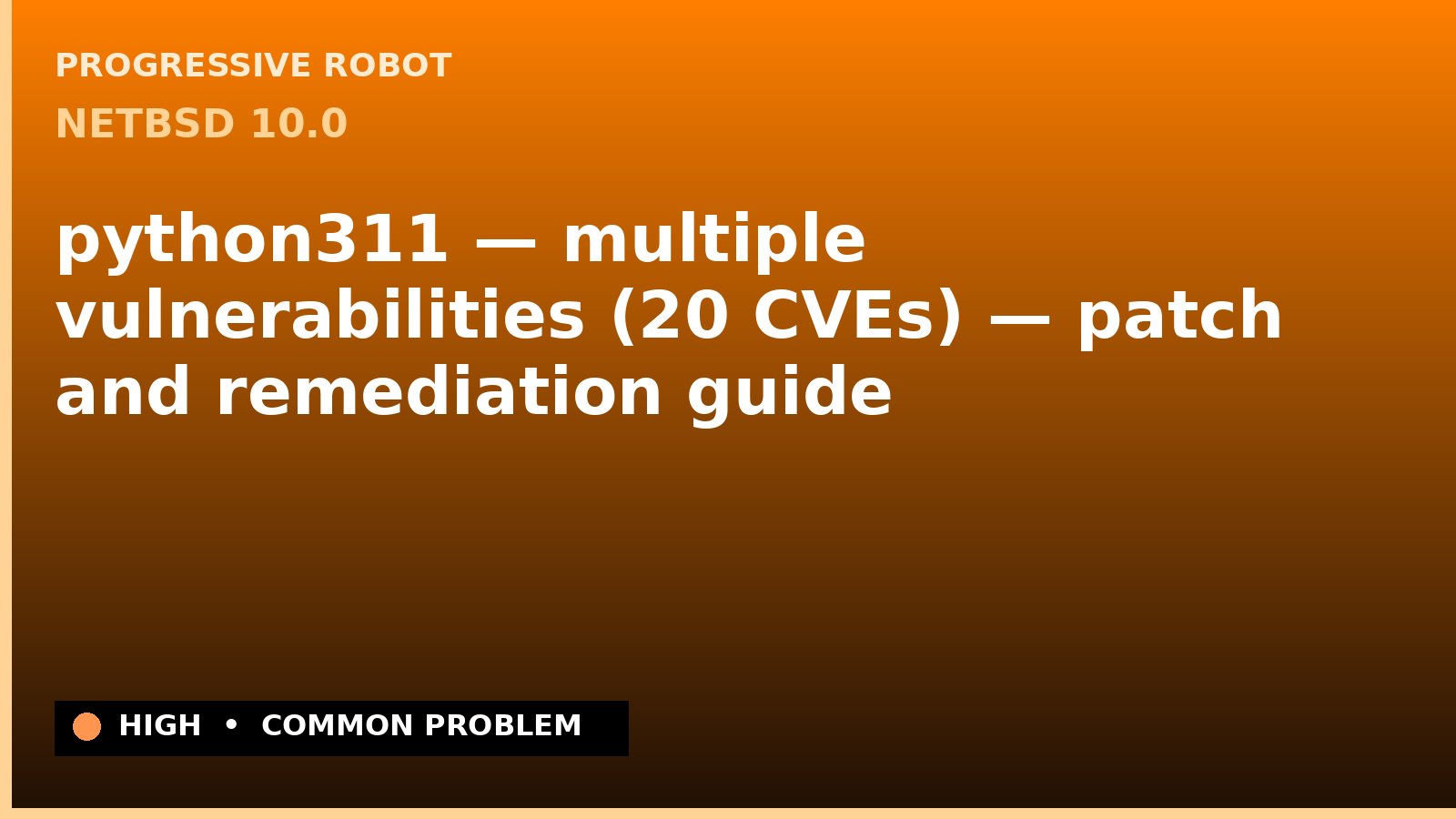 NetBSD 10.0 — python311 — multiple vulnerabilities (20 CVEs) — patch and remediation guide — diagnosis and fix on NetBSD 10.0