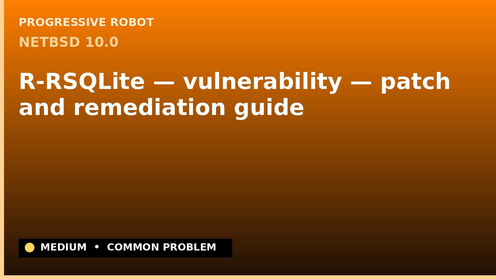 NetBSD 10.0 — R-RSQLite — vulnerability — patch and remediation guide — diagnosis and fix on NetBSD 10.0