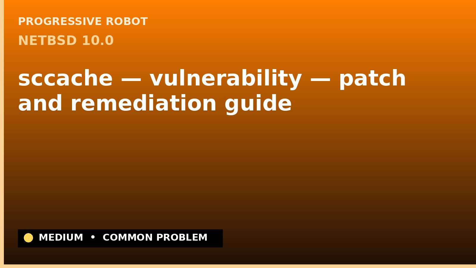 NetBSD 10.0 — sccache — vulnerability — patch and remediation guide — diagnosis and fix on NetBSD 10.0