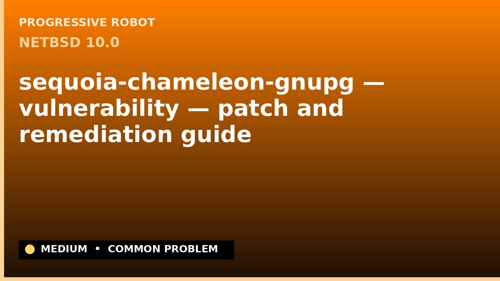 NetBSD 10.0 — sequoia-chameleon-gnupg — vulnerability — patch and remediation guide — diagnosis and fix on NetBSD 10.0