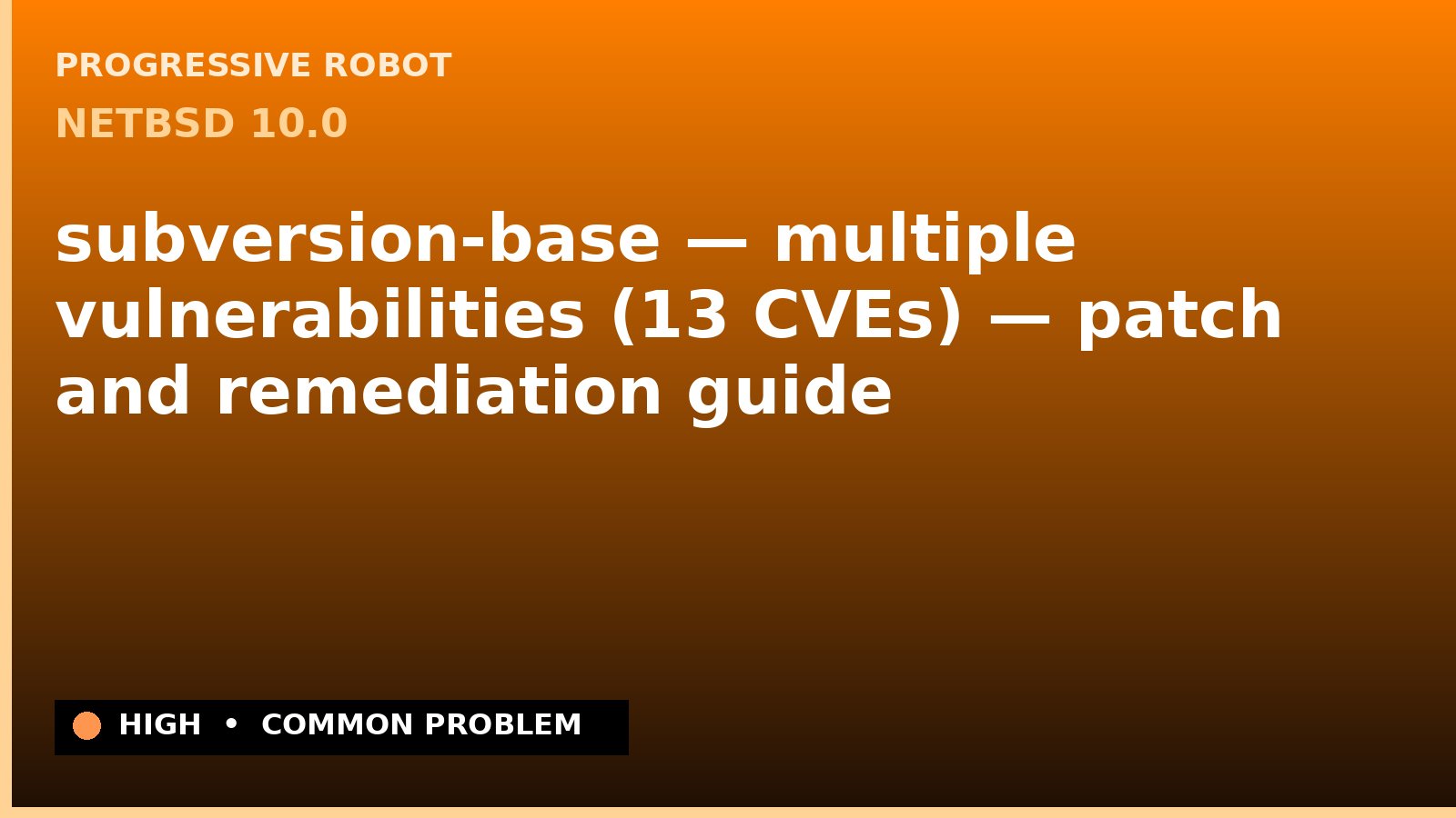 NetBSD 10.0 — subversion-base — multiple vulnerabilities (13 CVEs) — patch and remediation guide — diagnosis and fix on NetBSD 10.0