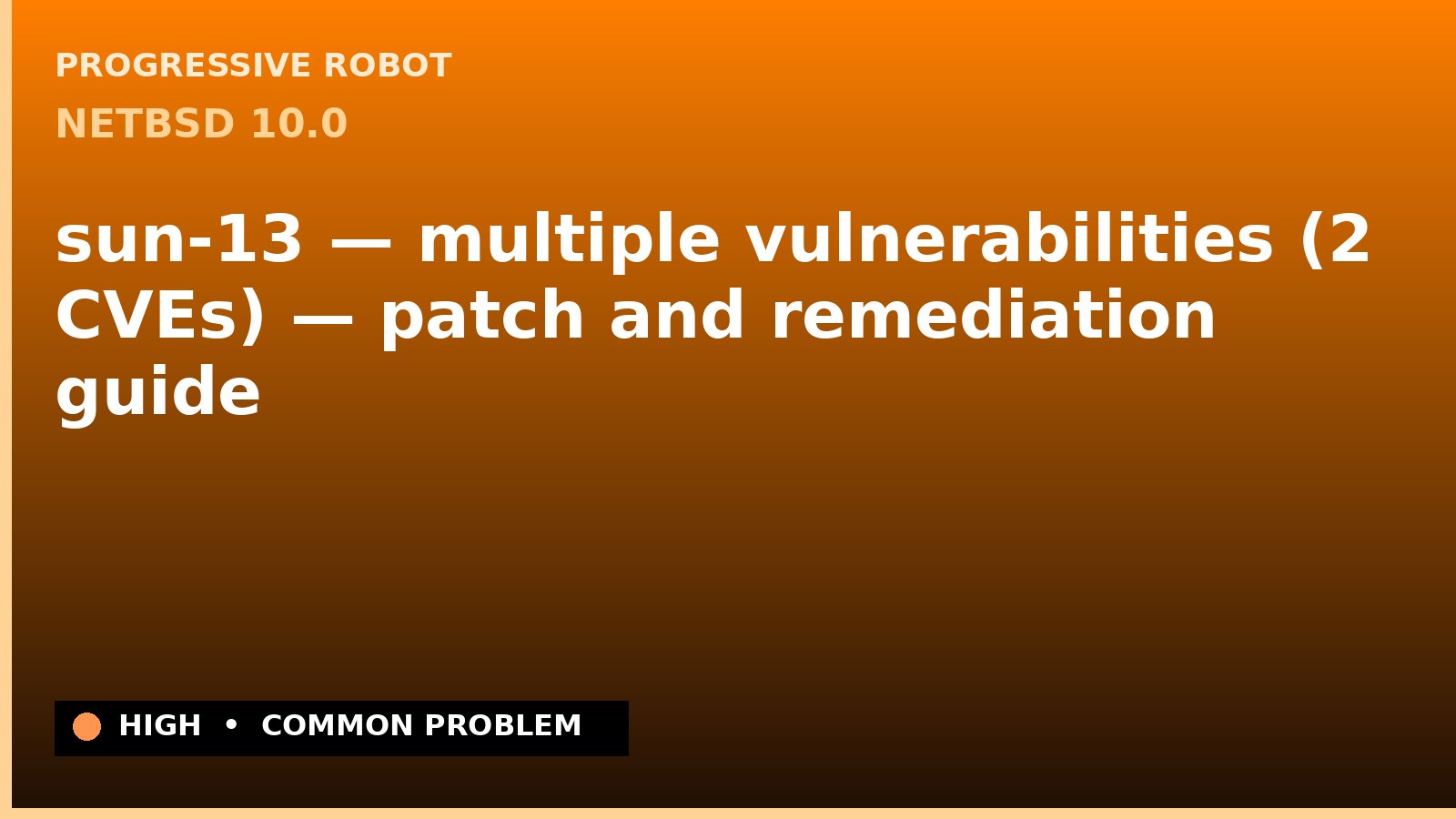 NetBSD 10.0 — sun-13 — multiple vulnerabilities (2 CVEs) — patch and remediation guide — diagnosis and fix on NetBSD 10.0