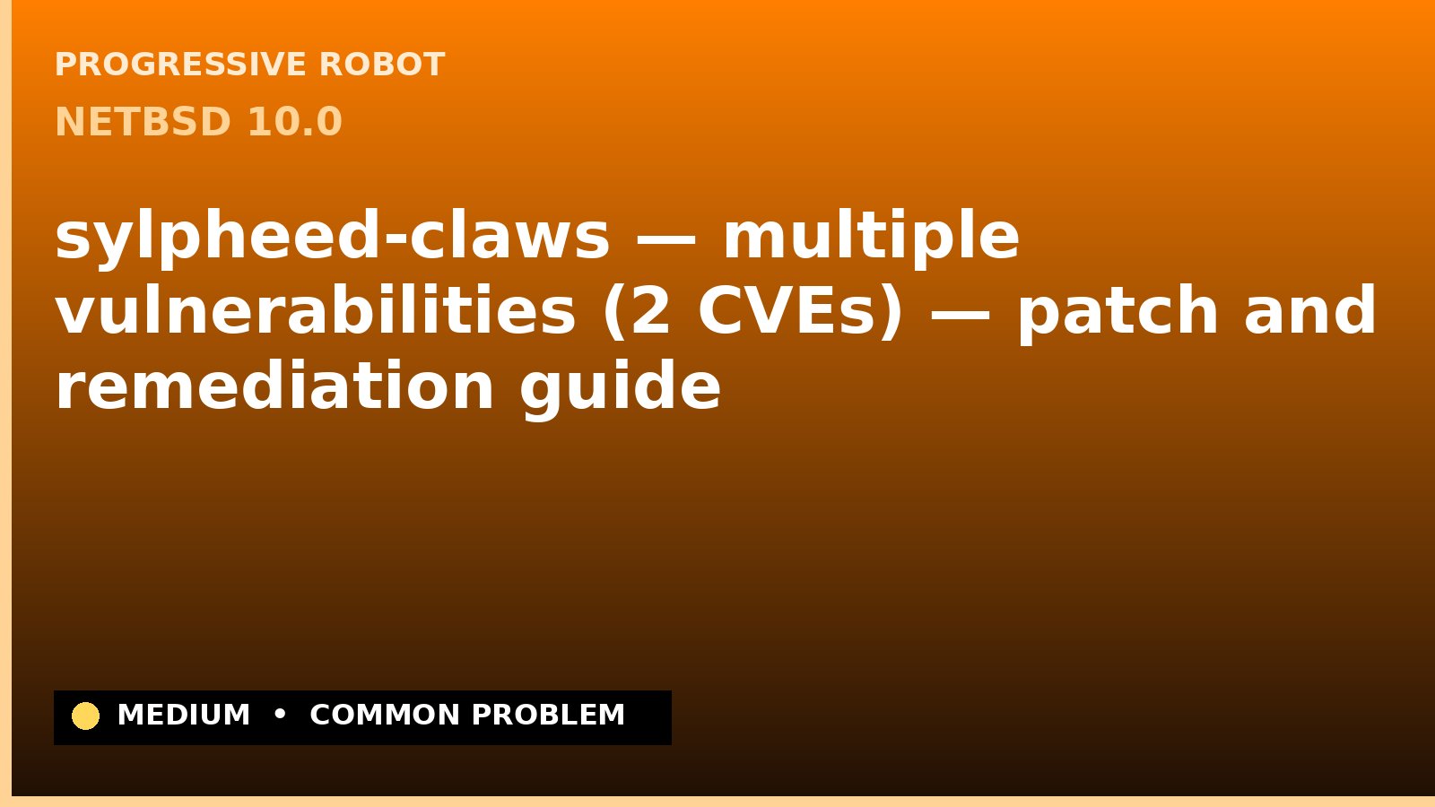 NetBSD 10.0 — sylpheed-claws — multiple vulnerabilities (2 CVEs) — patch and remediation guide — diagnosis and fix on NetBSD 10.0