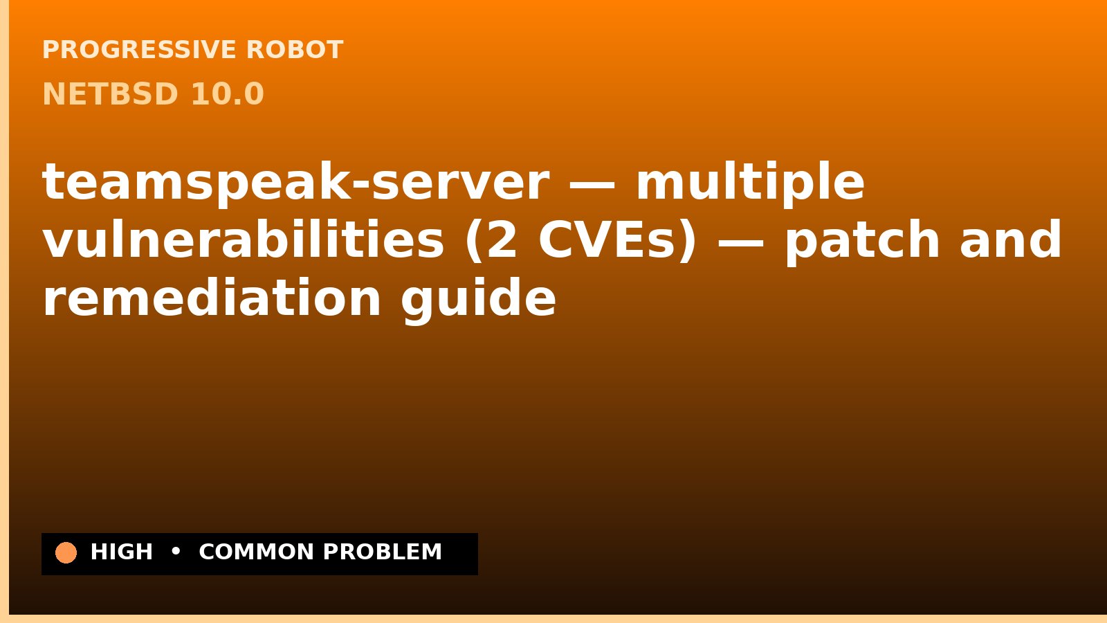 NetBSD 10.0 — teamspeak-server — multiple vulnerabilities (2 CVEs) — patch and remediation guide — diagnosis and fix on NetBSD 10.0