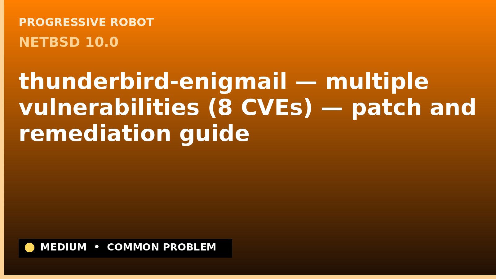 NetBSD 10.0 — thunderbird-enigmail — multiple vulnerabilities (8 CVEs) — patch and remediation guide — diagnosis and fix on NetBSD 10.0