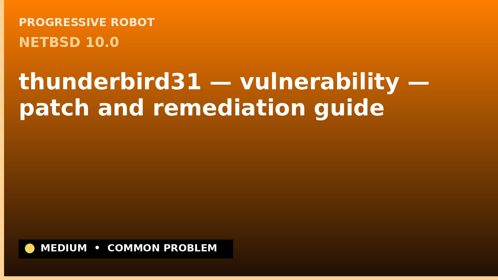 NetBSD 10.0 — thunderbird31 — vulnerability — patch and remediation guide — diagnosis and fix on NetBSD 10.0