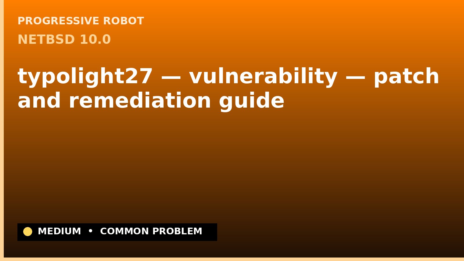 NetBSD 10.0 — typolight27 — vulnerability — patch and remediation guide — diagnosis and fix on NetBSD 10.0