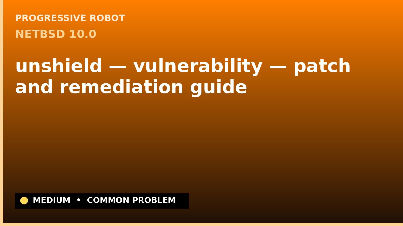 NetBSD 10.0 — unshield — vulnerability — patch and remediation guide — diagnosis and fix on NetBSD 10.0