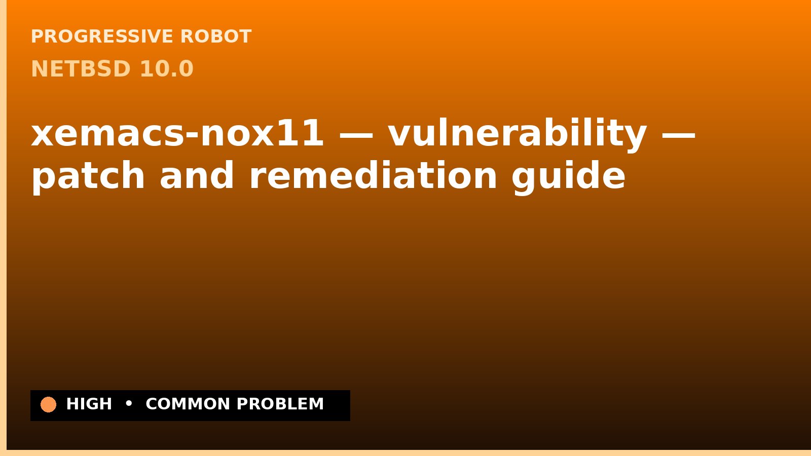 NetBSD 10.0 — xemacs-nox11 — vulnerability — patch and remediation guide — diagnosis and fix on NetBSD 10.0