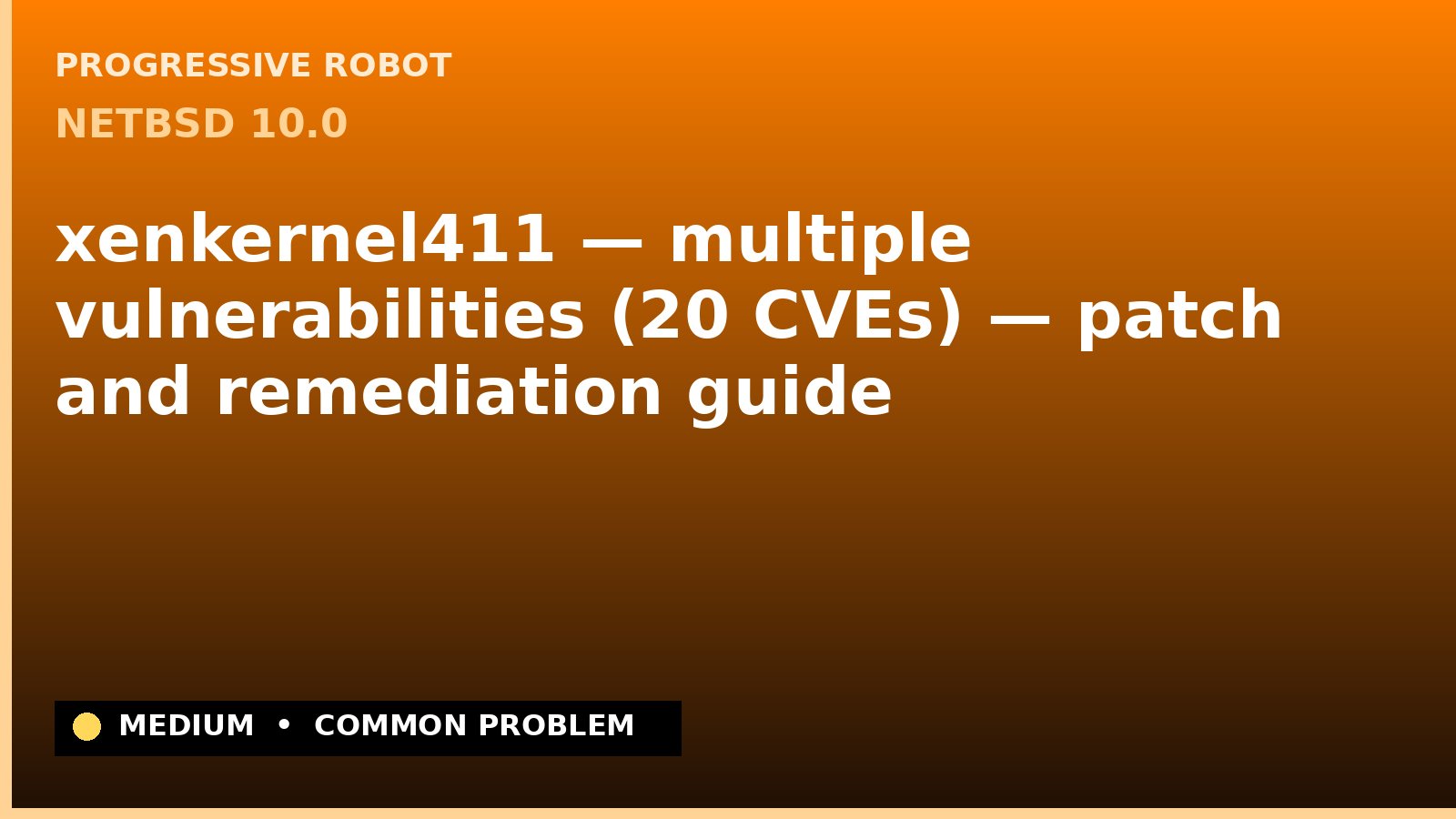 NetBSD 10.0 — xenkernel411 — multiple vulnerabilities (20 CVEs) — patch and remediation guide — diagnosis and fix on NetBSD 10.0