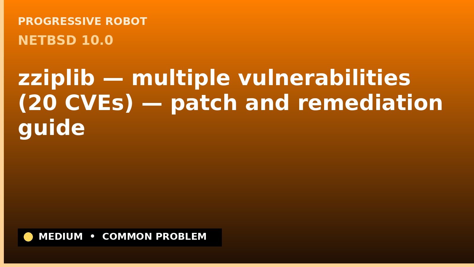 NetBSD 10.0 — zziplib — multiple vulnerabilities (20 CVEs) — patch and remediation guide — diagnosis and fix on NetBSD 10.0