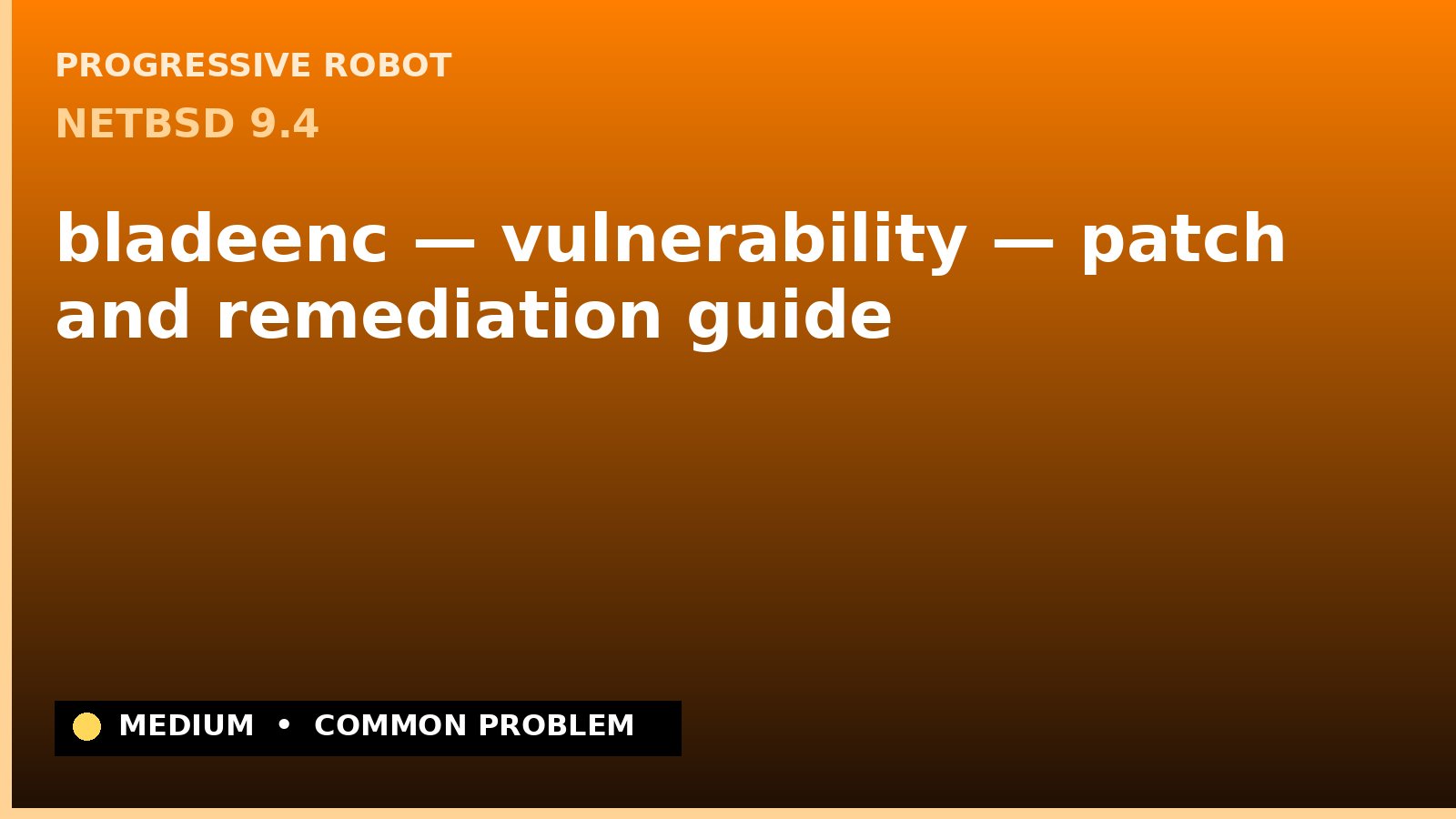 NetBSD 9.4 — bladeenc — vulnerability — patch and remediation guide — diagnosis and fix on NetBSD 9.4