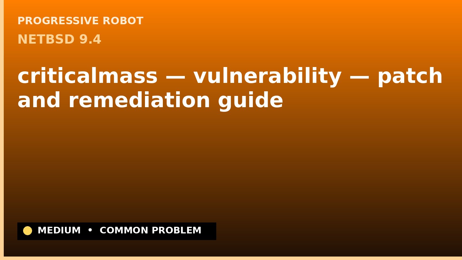 NetBSD 9.4 — criticalmass — vulnerability — patch and remediation guide — diagnosis and fix on NetBSD 9.4