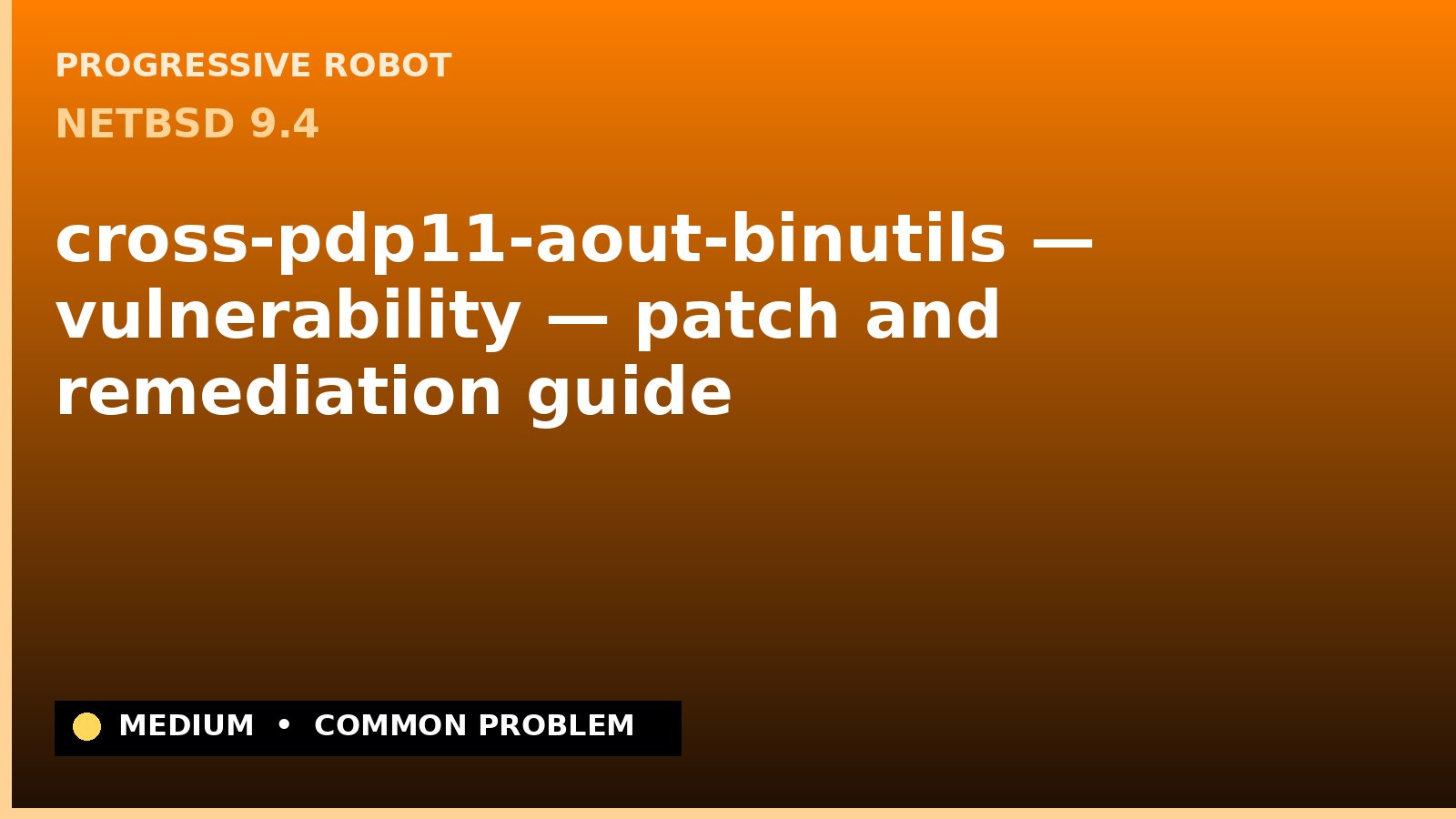 NetBSD 9.4 — cross-pdp11-aout-binutils — vulnerability — patch and remediation guide — diagnosis and fix on NetBSD 9.4