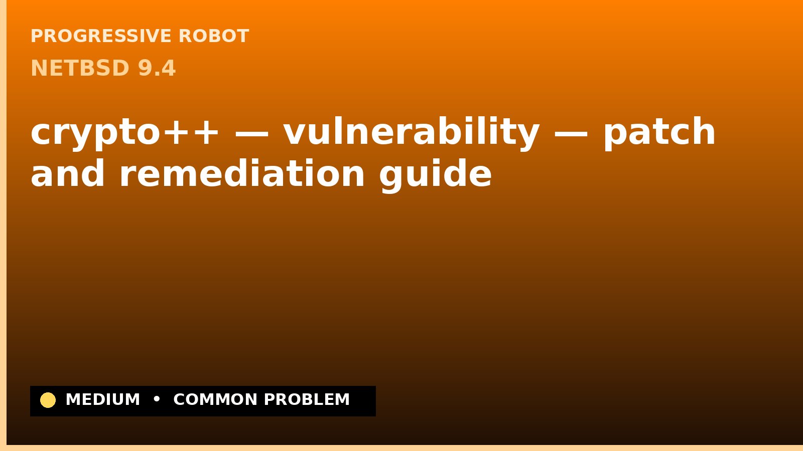 NetBSD 9.4 — crypto++ — vulnerability — patch and remediation guide — diagnosis and fix on NetBSD 9.4