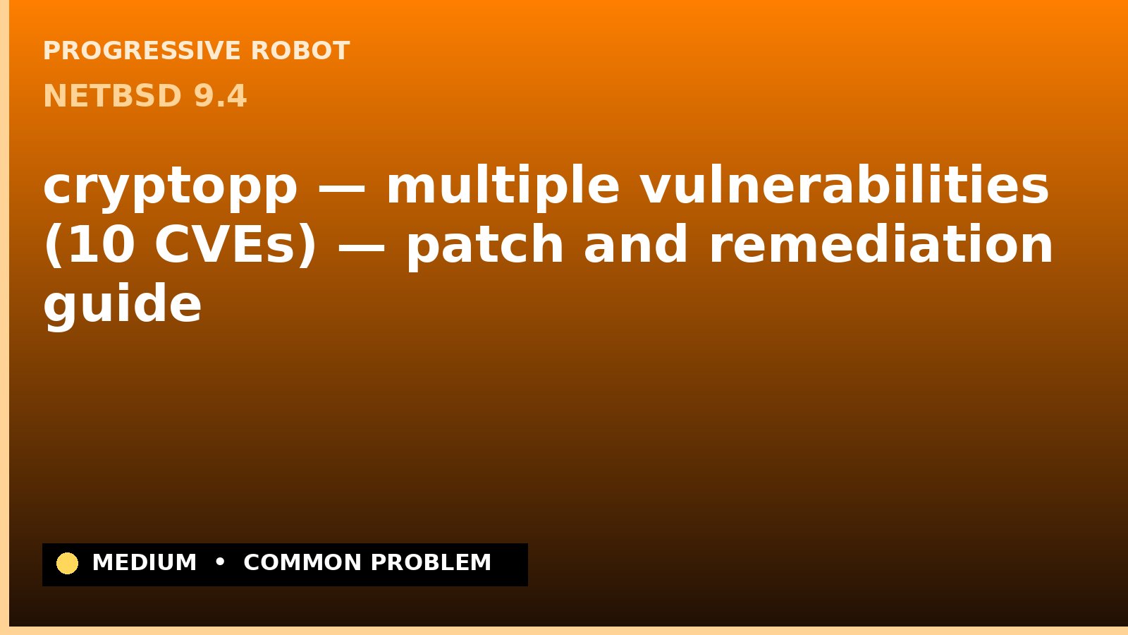 NetBSD 9.4 — cryptopp — multiple vulnerabilities (10 CVEs) — patch and remediation guide — diagnosis and fix on NetBSD 9.4