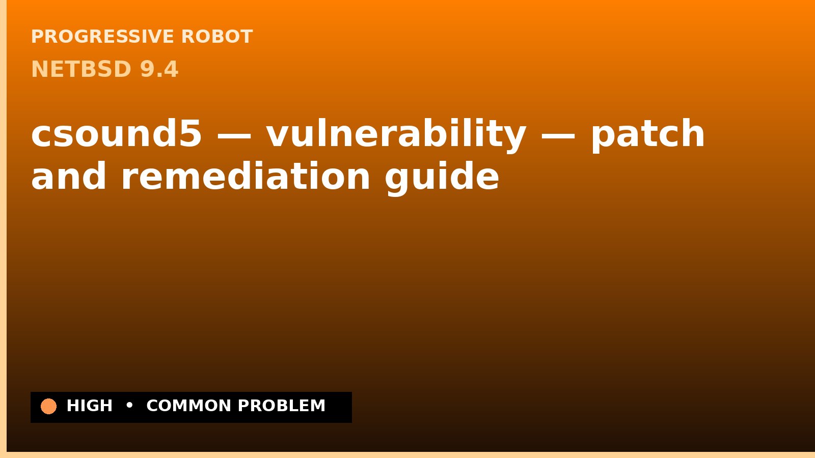 NetBSD 9.4 — csound5 — vulnerability — patch and remediation guide — diagnosis and fix on NetBSD 9.4