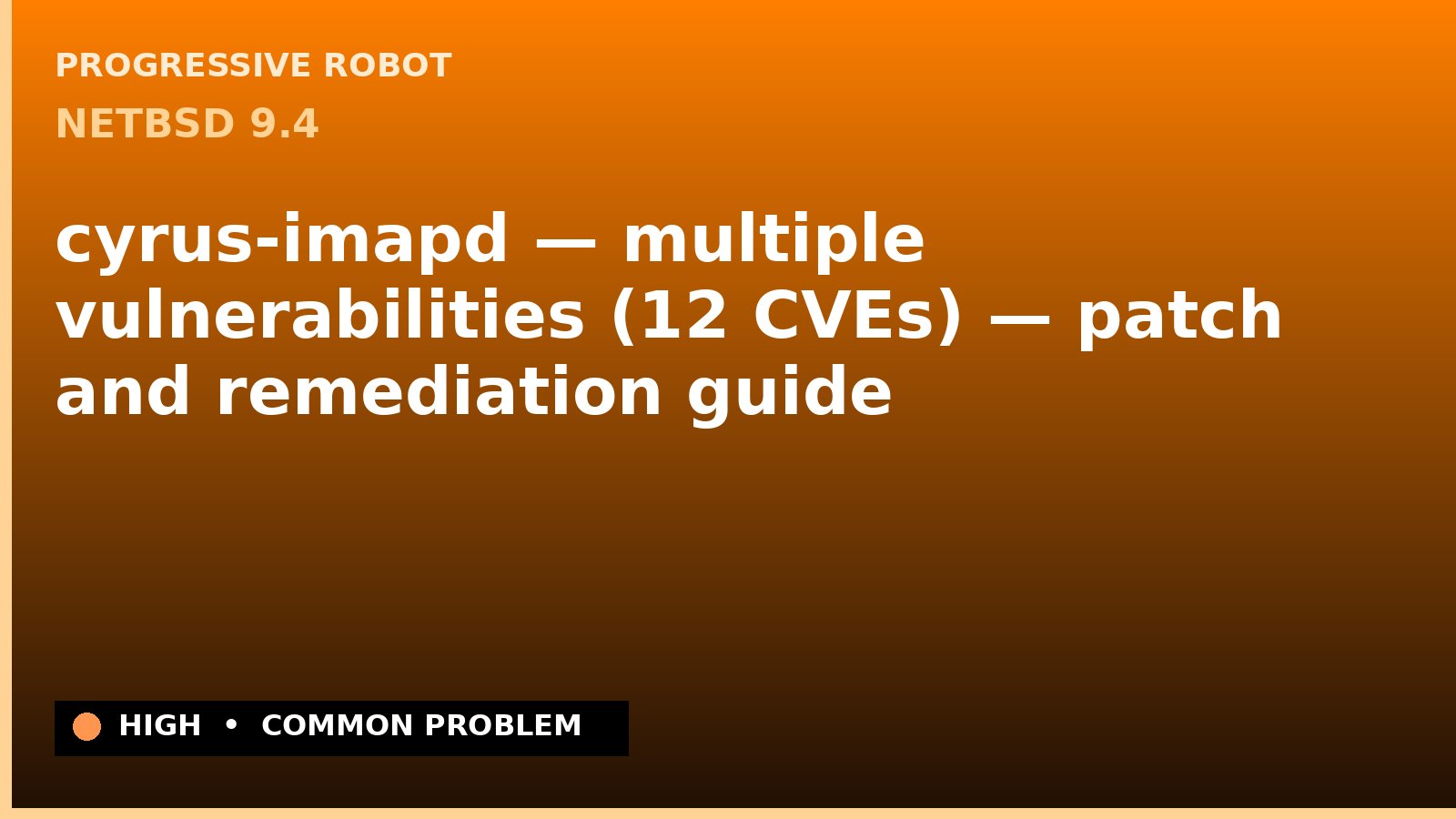 NetBSD 9.4 — cyrus-imapd — multiple vulnerabilities (12 CVEs) — patch and remediation guide — diagnosis and fix on NetBSD 9.4