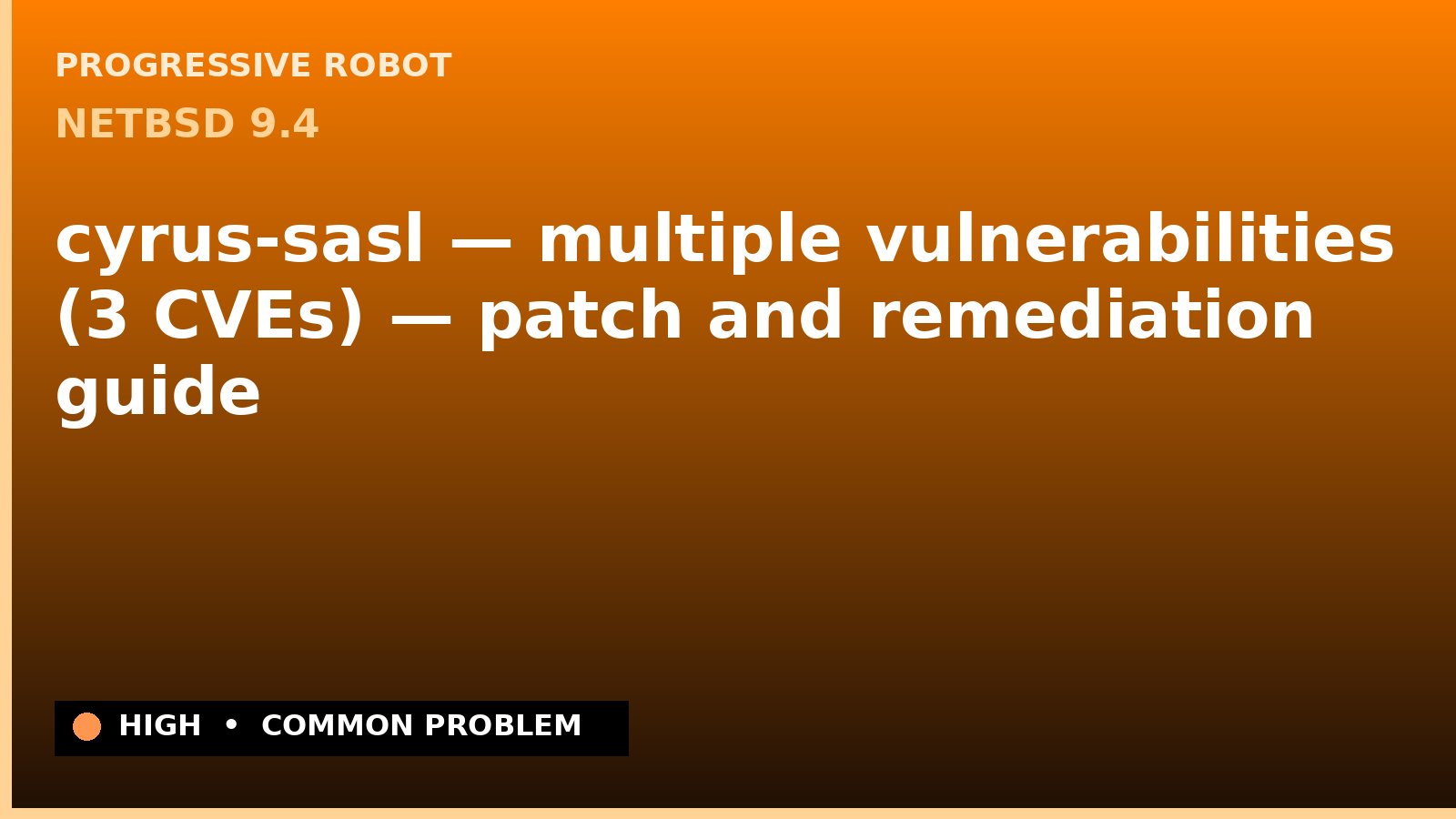 NetBSD 9.4 — cyrus-sasl — multiple vulnerabilities (3 CVEs) — patch and remediation guide — diagnosis and fix on NetBSD 9.4