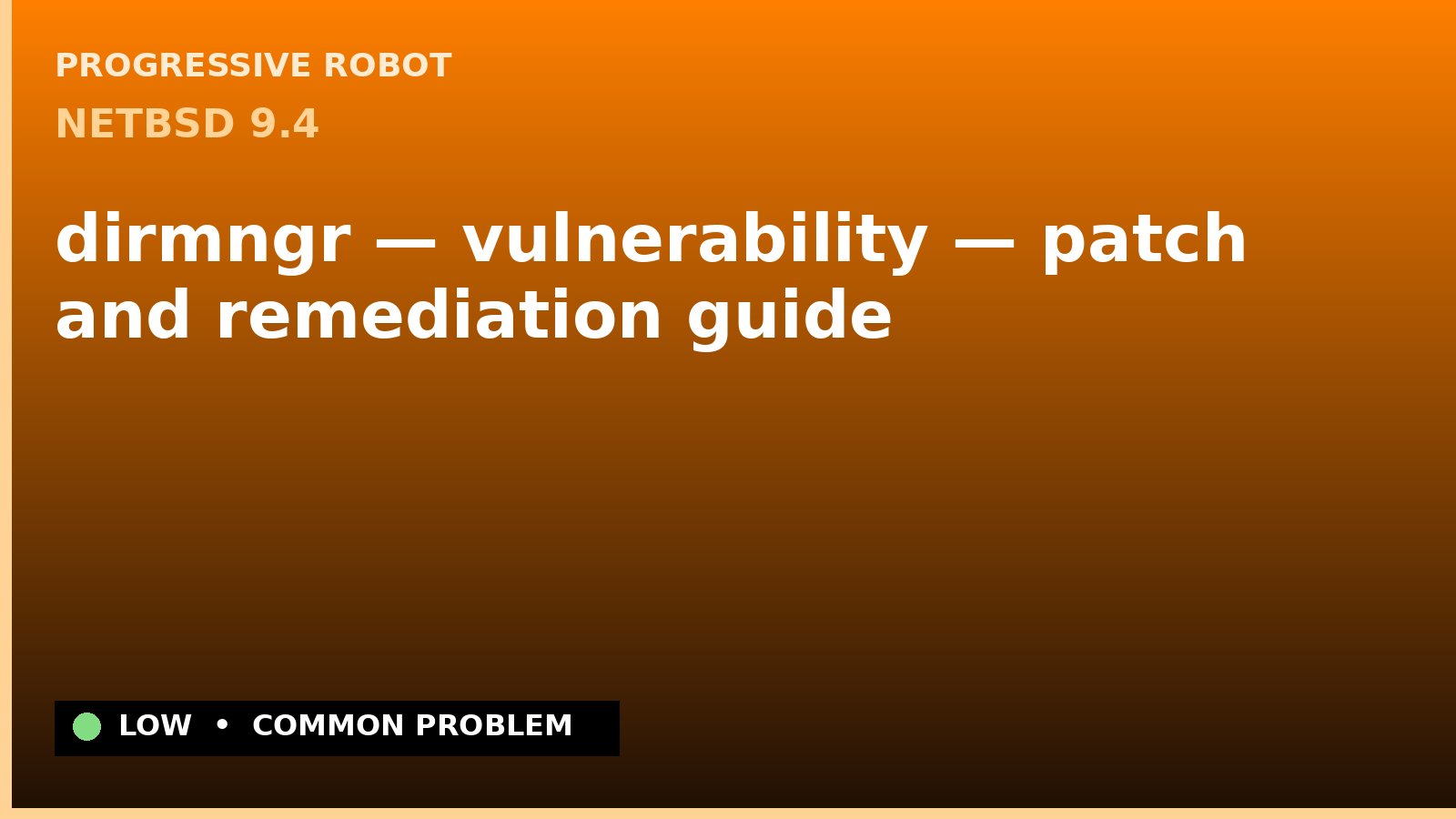 NetBSD 9.4 — dirmngr — vulnerability — patch and remediation guide — diagnosis and fix on NetBSD 9.4