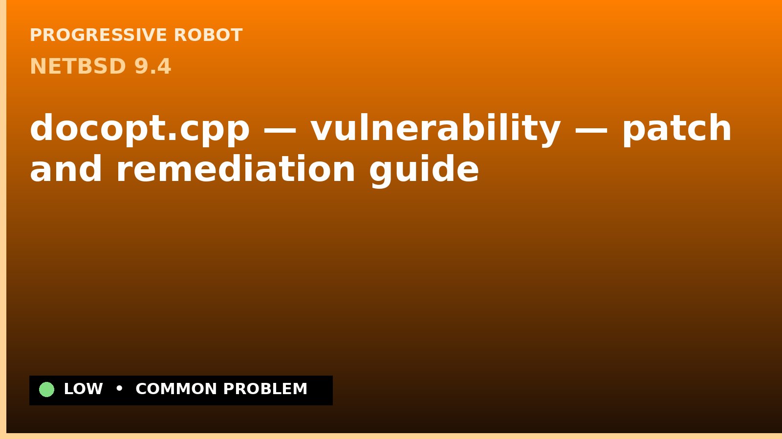 NetBSD 9.4 — docopt.cpp — vulnerability — patch and remediation guide — diagnosis and fix on NetBSD 9.4