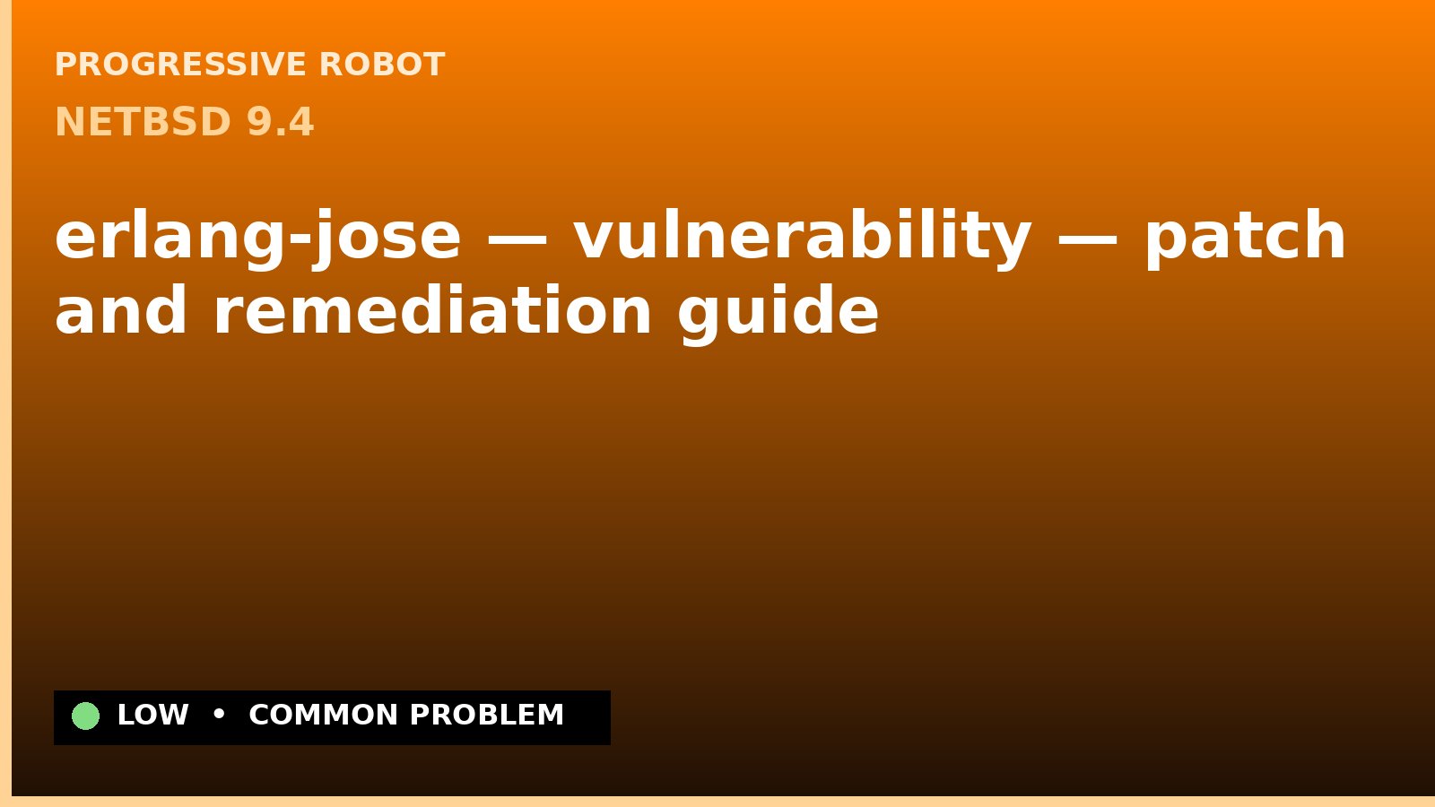 NetBSD 9.4 — erlang-jose — vulnerability — patch and remediation guide — diagnosis and fix on NetBSD 9.4