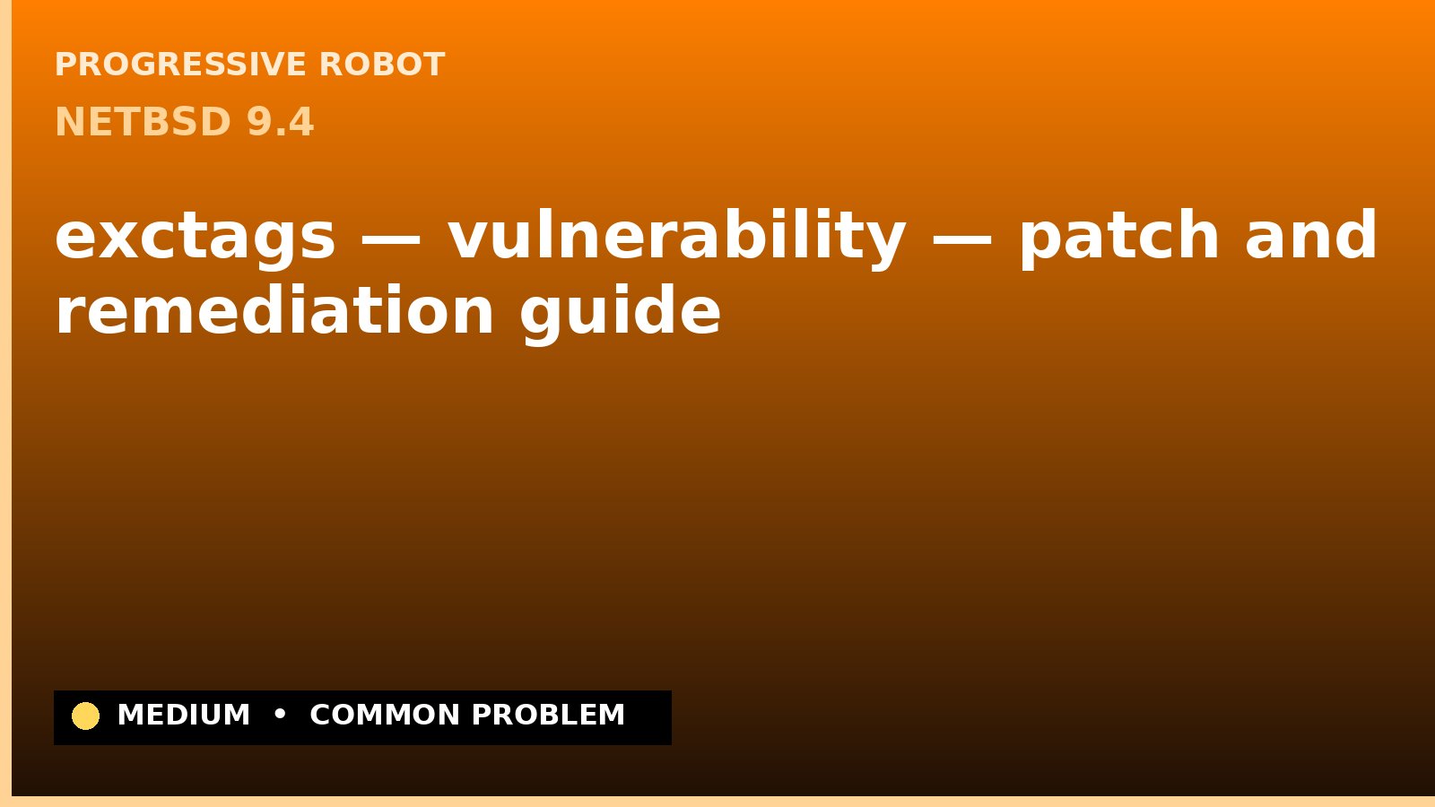 NetBSD 9.4 — exctags — vulnerability — patch and remediation guide — diagnosis and fix on NetBSD 9.4