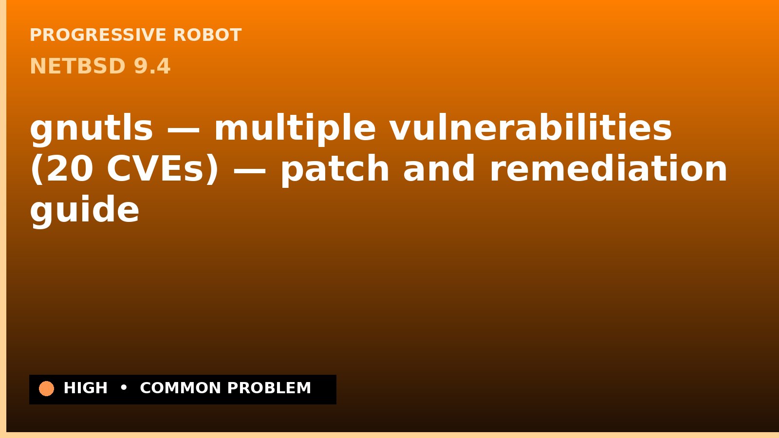 NetBSD 9.4 — gnutls — multiple vulnerabilities (20 CVEs) — patch and remediation guide — diagnosis and fix on NetBSD 9.4