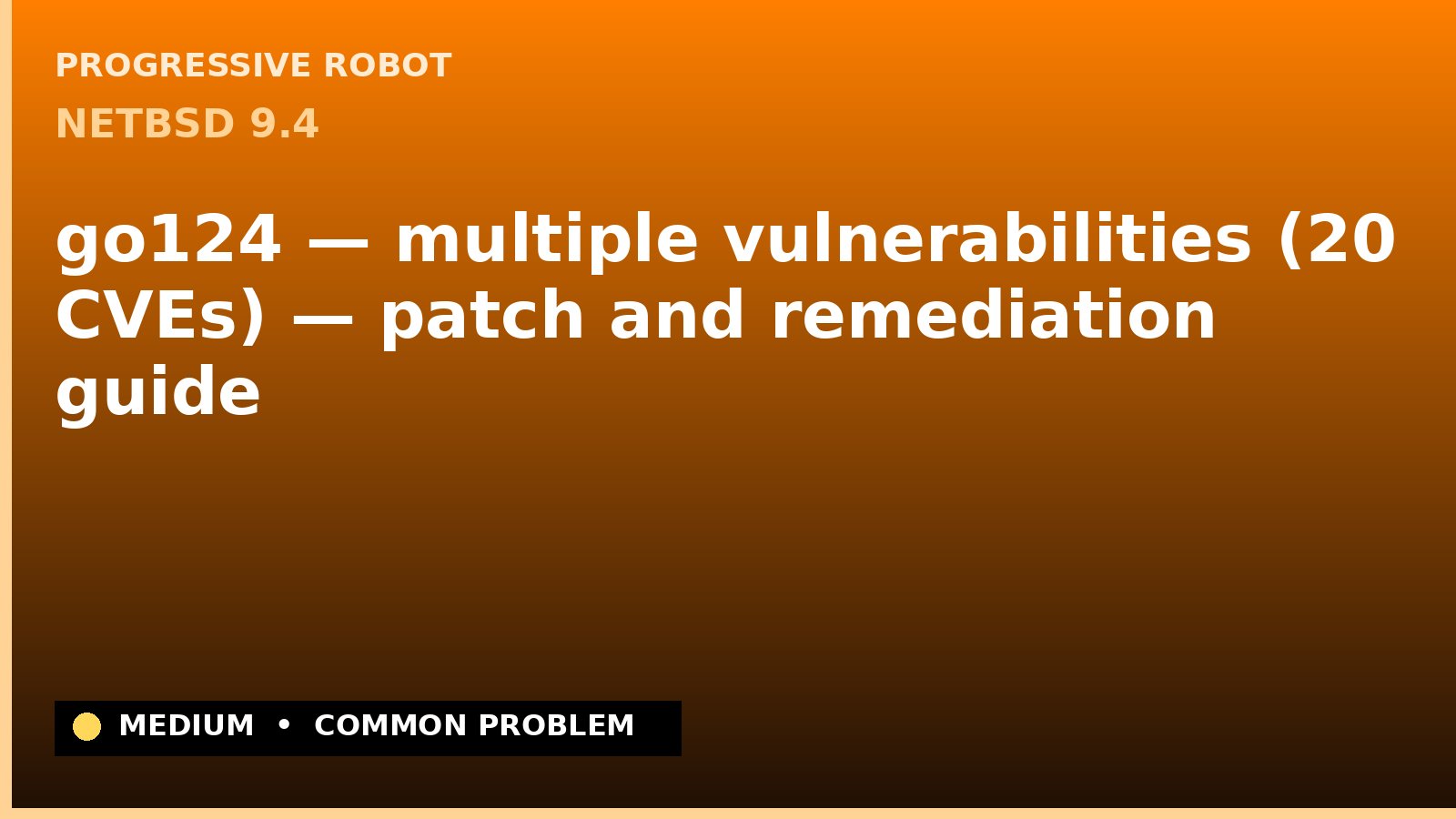 NetBSD 9.4 — go124 — multiple vulnerabilities (20 CVEs) — patch and remediation guide — diagnosis and fix on NetBSD 9.4