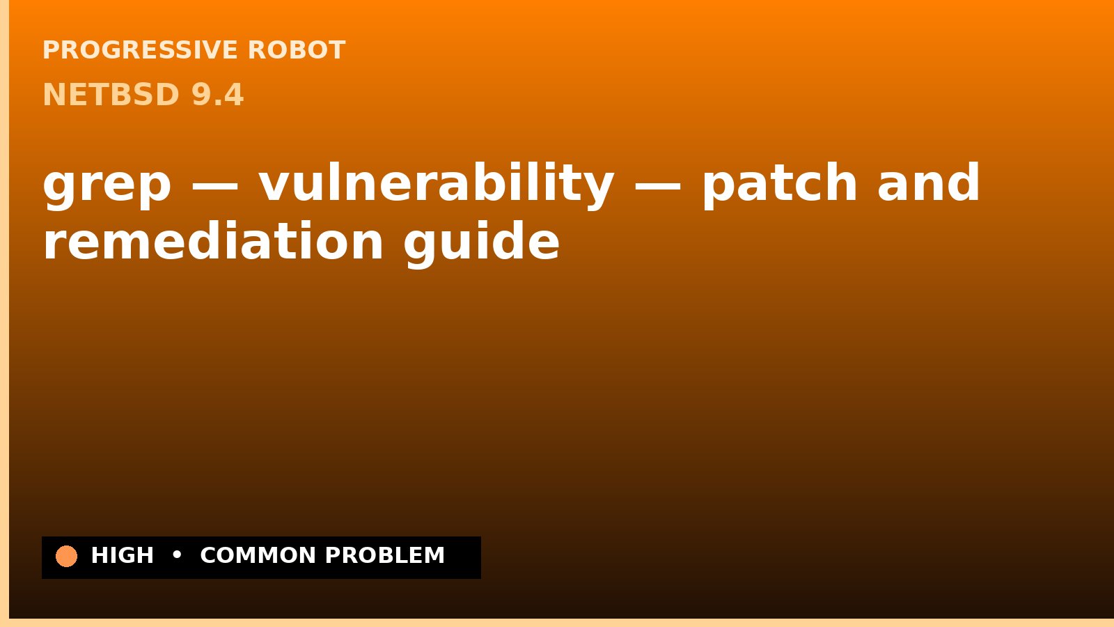 NetBSD 9.4 — grep — vulnerability — patch and remediation guide — diagnosis and fix on NetBSD 9.4