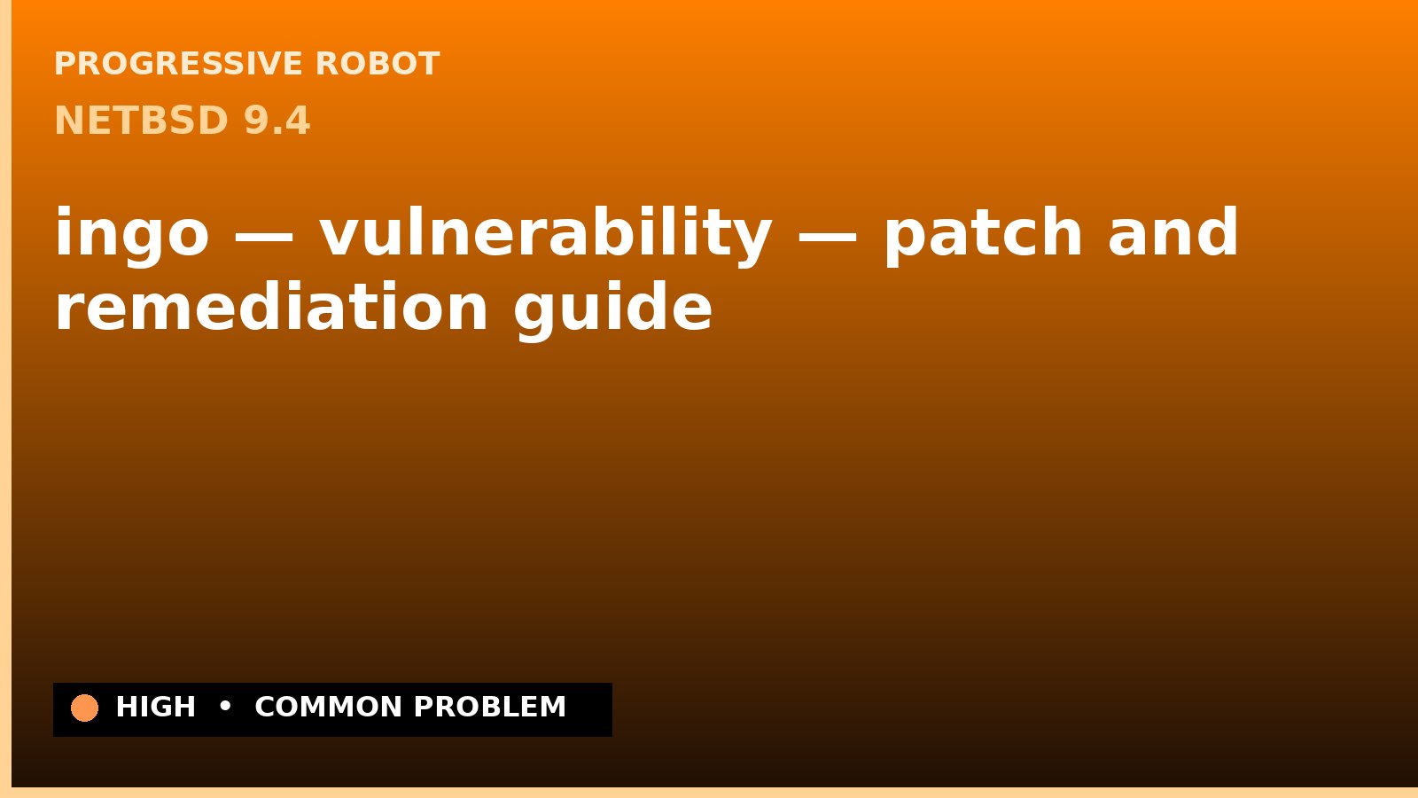 NetBSD 9.4 — ingo — vulnerability — patch and remediation guide — diagnosis and fix on NetBSD 9.4