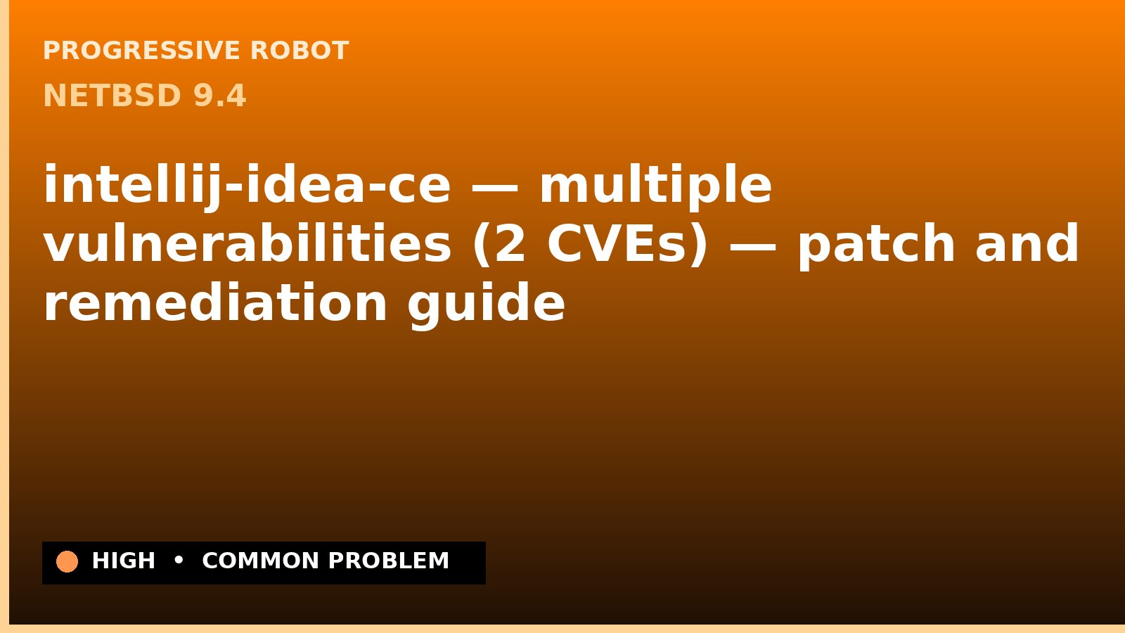 NetBSD 9.4 — intellij-idea-ce — multiple vulnerabilities (2 CVEs) — patch and remediation guide — diagnosis and fix on NetBSD 9.4