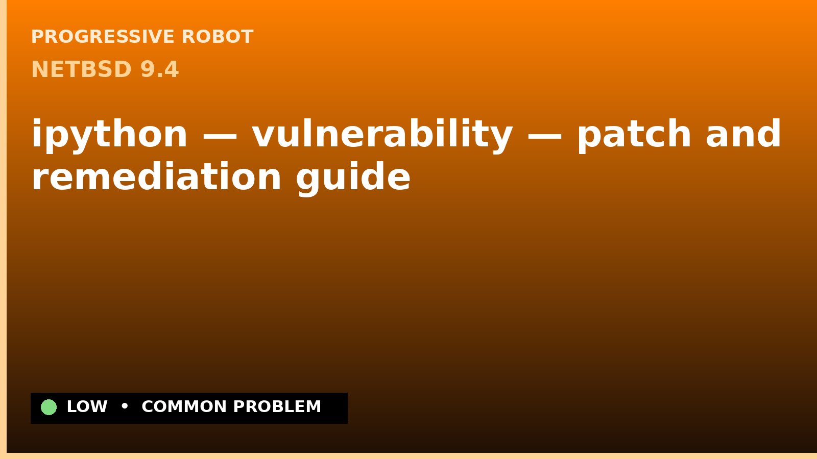 NetBSD 9.4 — ipython — vulnerability — patch and remediation guide — diagnosis and fix on NetBSD 9.4