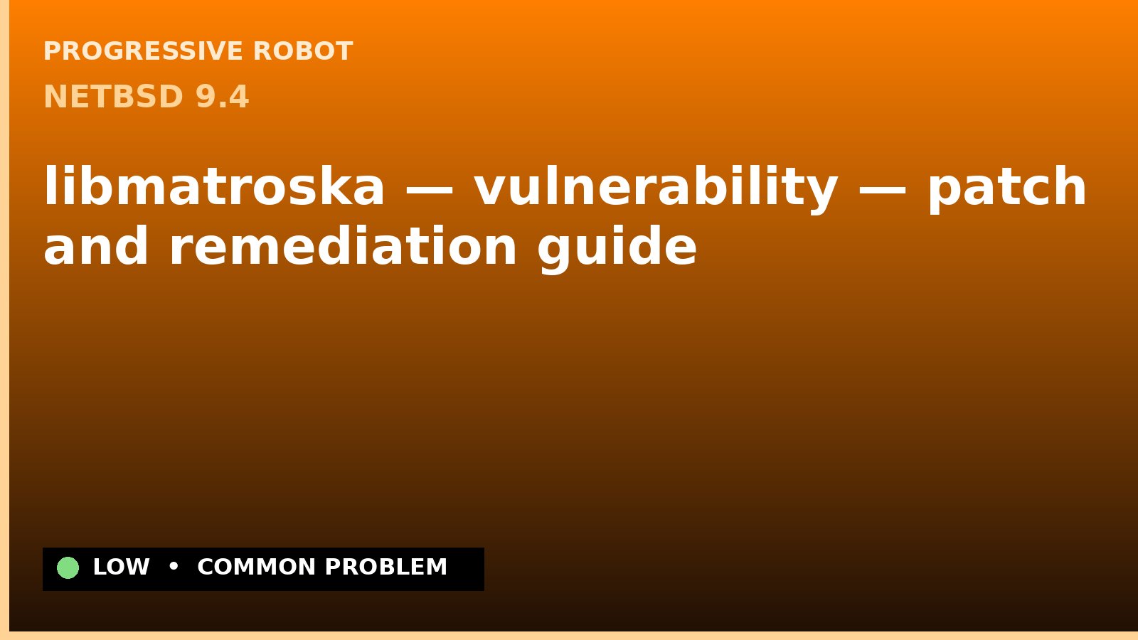 NetBSD 9.4 — libmatroska — vulnerability — patch and remediation guide — diagnosis and fix on NetBSD 9.4
