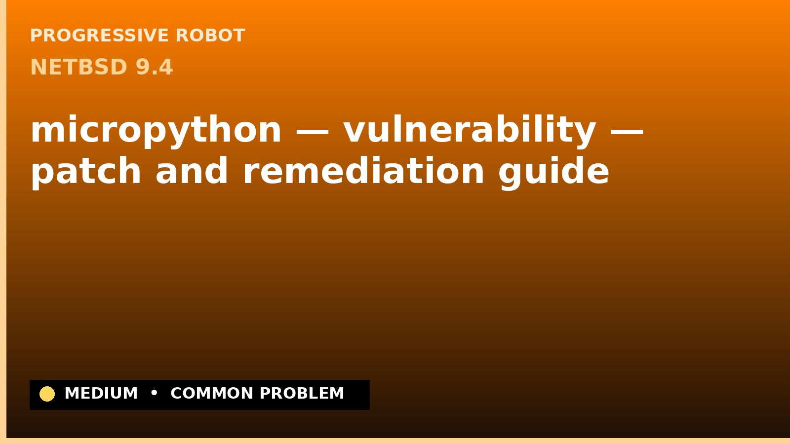 NetBSD 9.4 — micropython — vulnerability — patch and remediation guide — diagnosis and fix on NetBSD 9.4