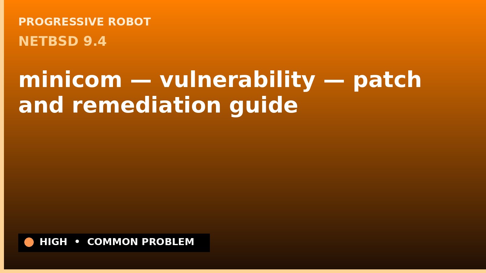 NetBSD 9.4 — minicom — vulnerability — patch and remediation guide — diagnosis and fix on NetBSD 9.4
