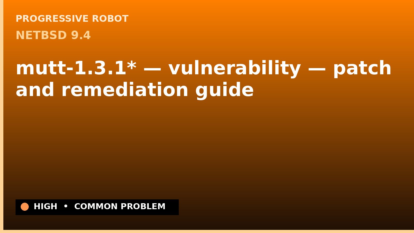 NetBSD 9.4 — mutt-1.3.1* — vulnerability — patch and remediation guide — diagnosis and fix on NetBSD 9.4
