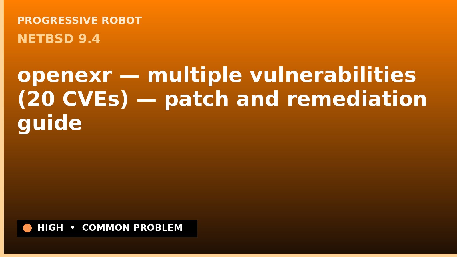 NetBSD 9.4 — openexr — multiple vulnerabilities (20 CVEs) — patch and remediation guide — diagnosis and fix on NetBSD 9.4