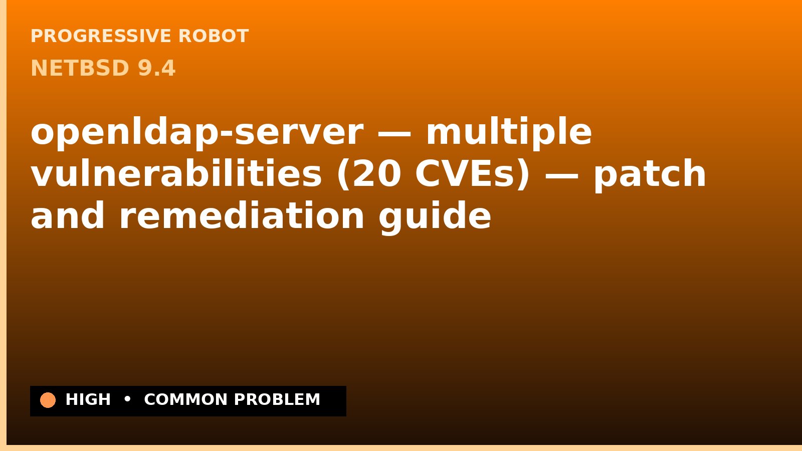 NetBSD 9.4 — openldap-server — multiple vulnerabilities (20 CVEs) — patch and remediation guide — diagnosis and fix on NetBSD 9.4