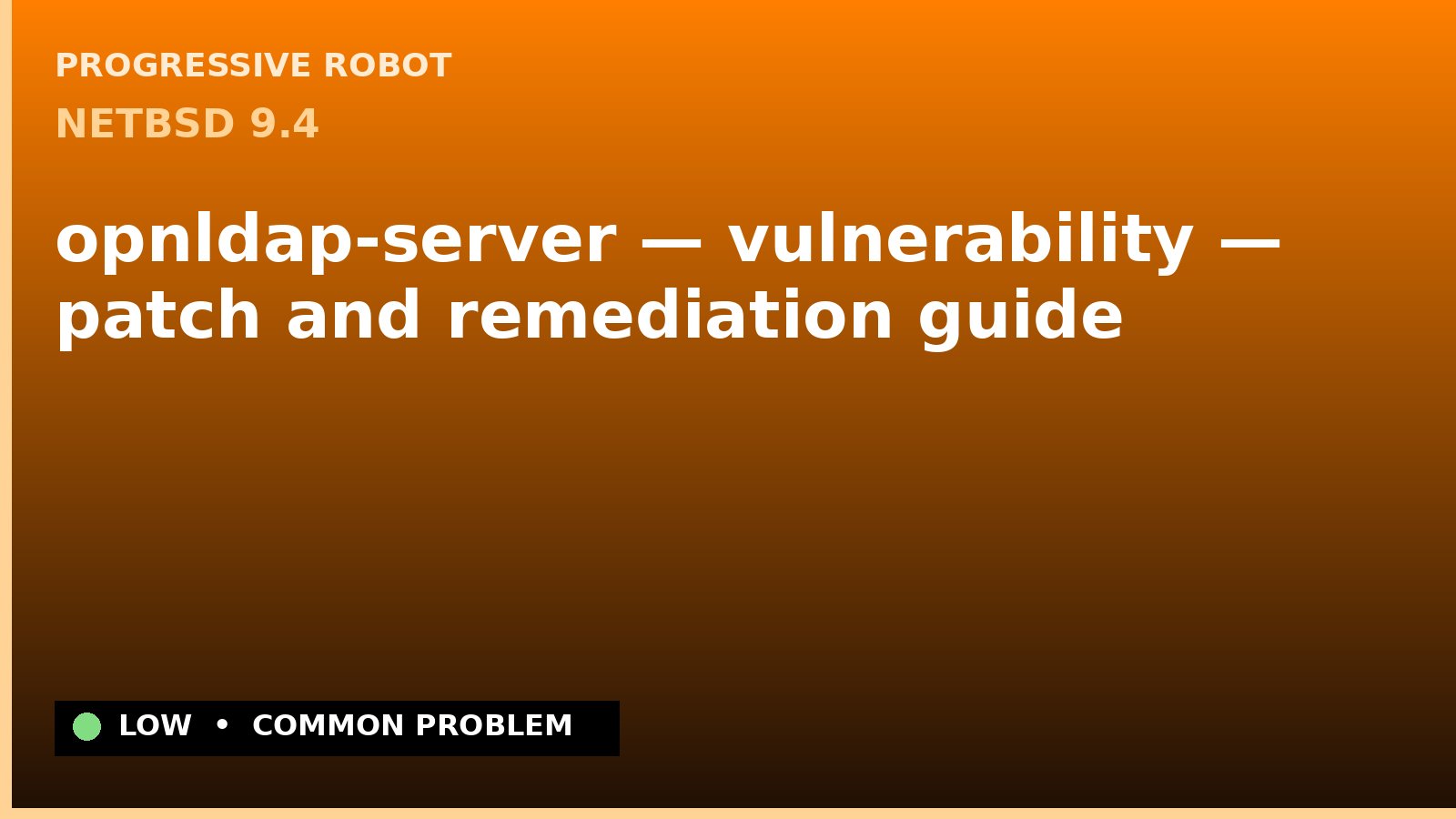 NetBSD 9.4 — opnldap-server — vulnerability — patch and remediation guide — diagnosis and fix on NetBSD 9.4