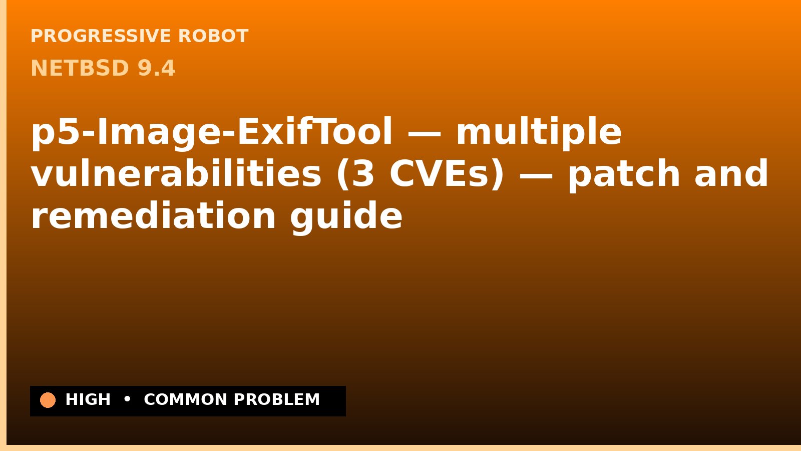 NetBSD 9.4 — p5-Image-ExifTool — multiple vulnerabilities (3 CVEs) — patch and remediation guide — diagnosis and fix on NetBSD 9.4