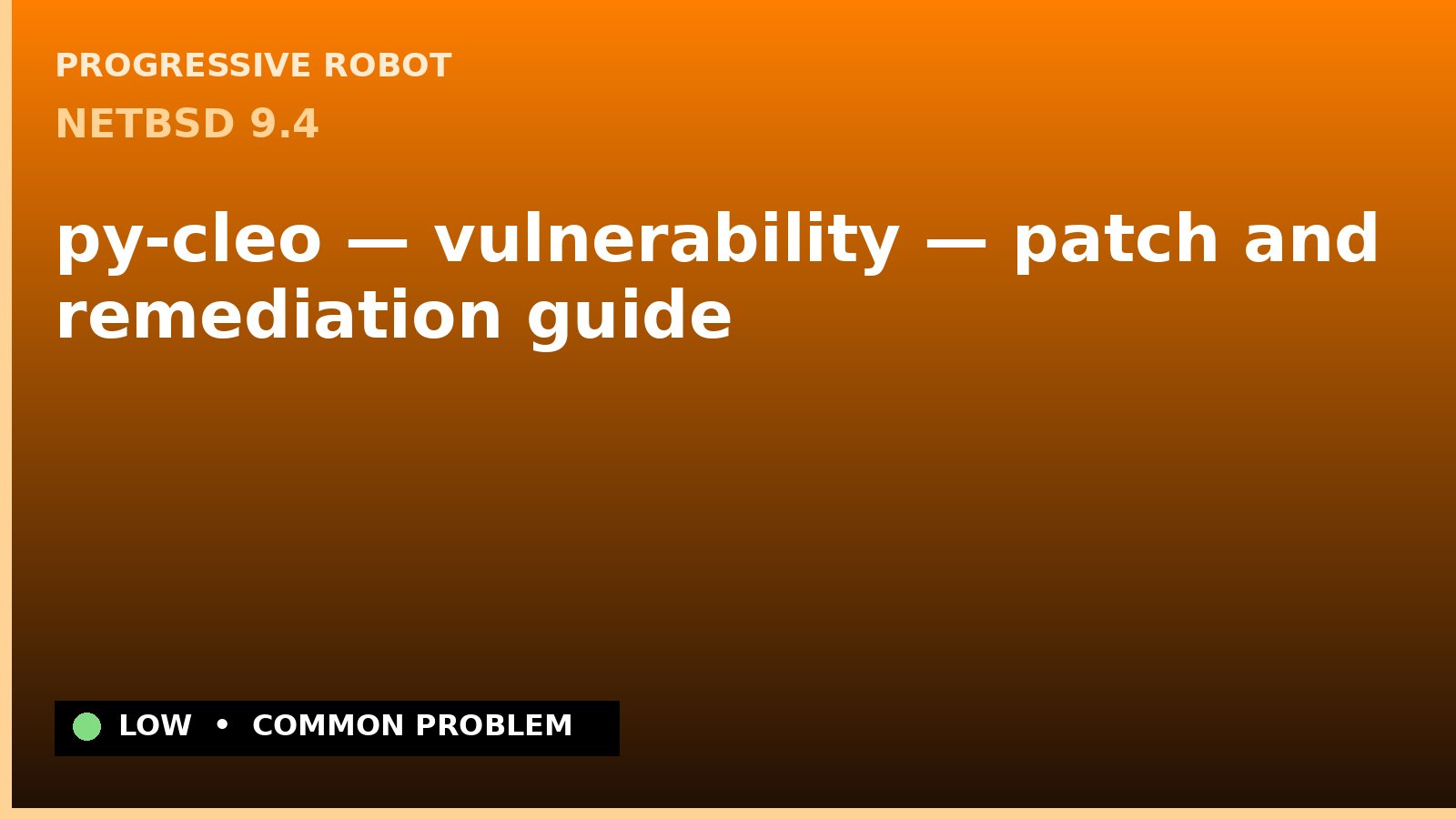NetBSD 9.4 — py-cleo — vulnerability — patch and remediation guide — diagnosis and fix on NetBSD 9.4